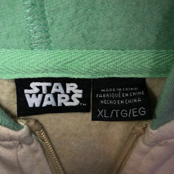 Star Wars Baby Yoda Grogu Kids Hoodie Extra Large Full Zip Unisex Mandalorian - Picture 7 of 8